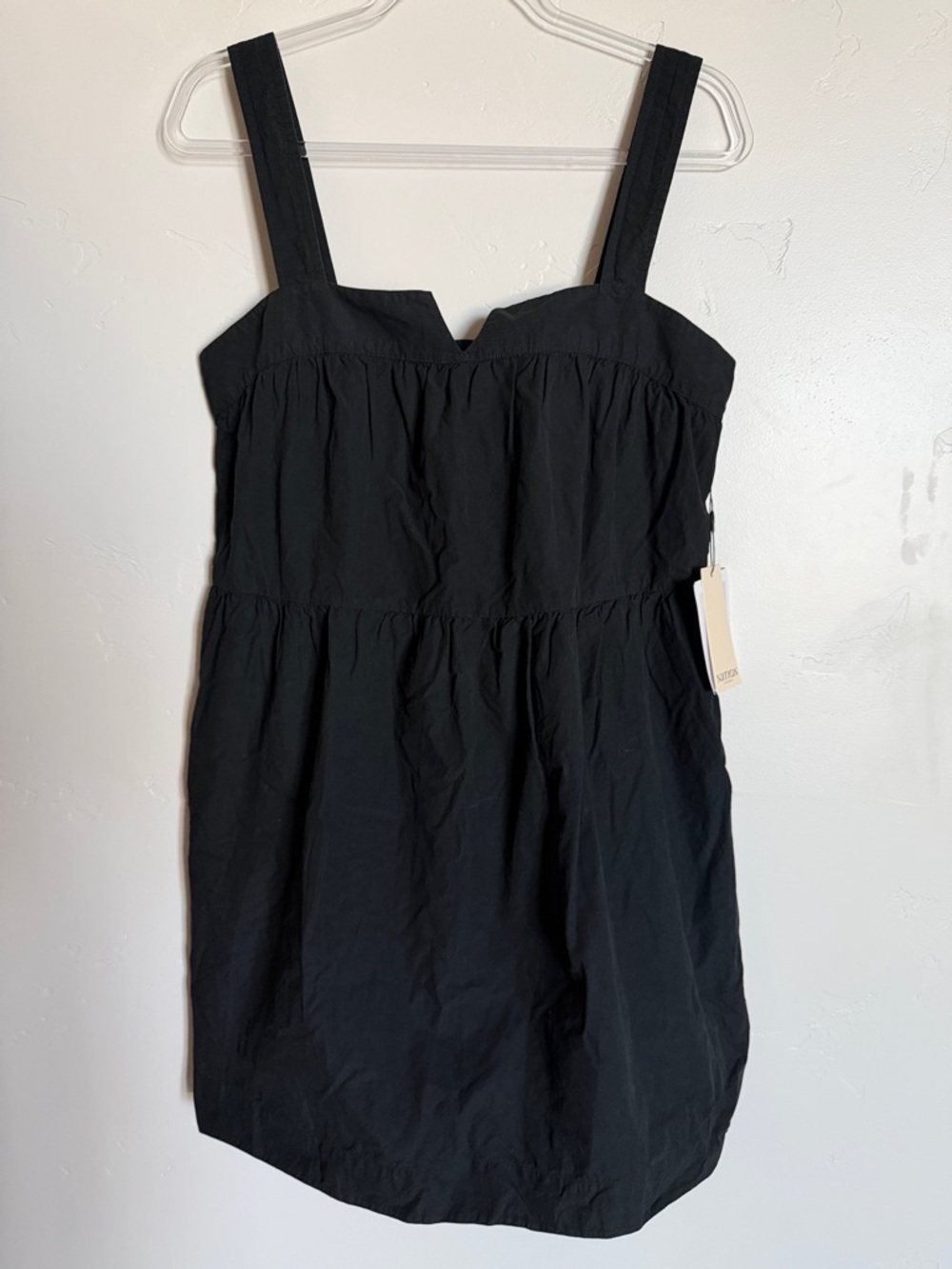 Nation LTD Black Mini Dress Square Neck Flowy Summer Casual Chic